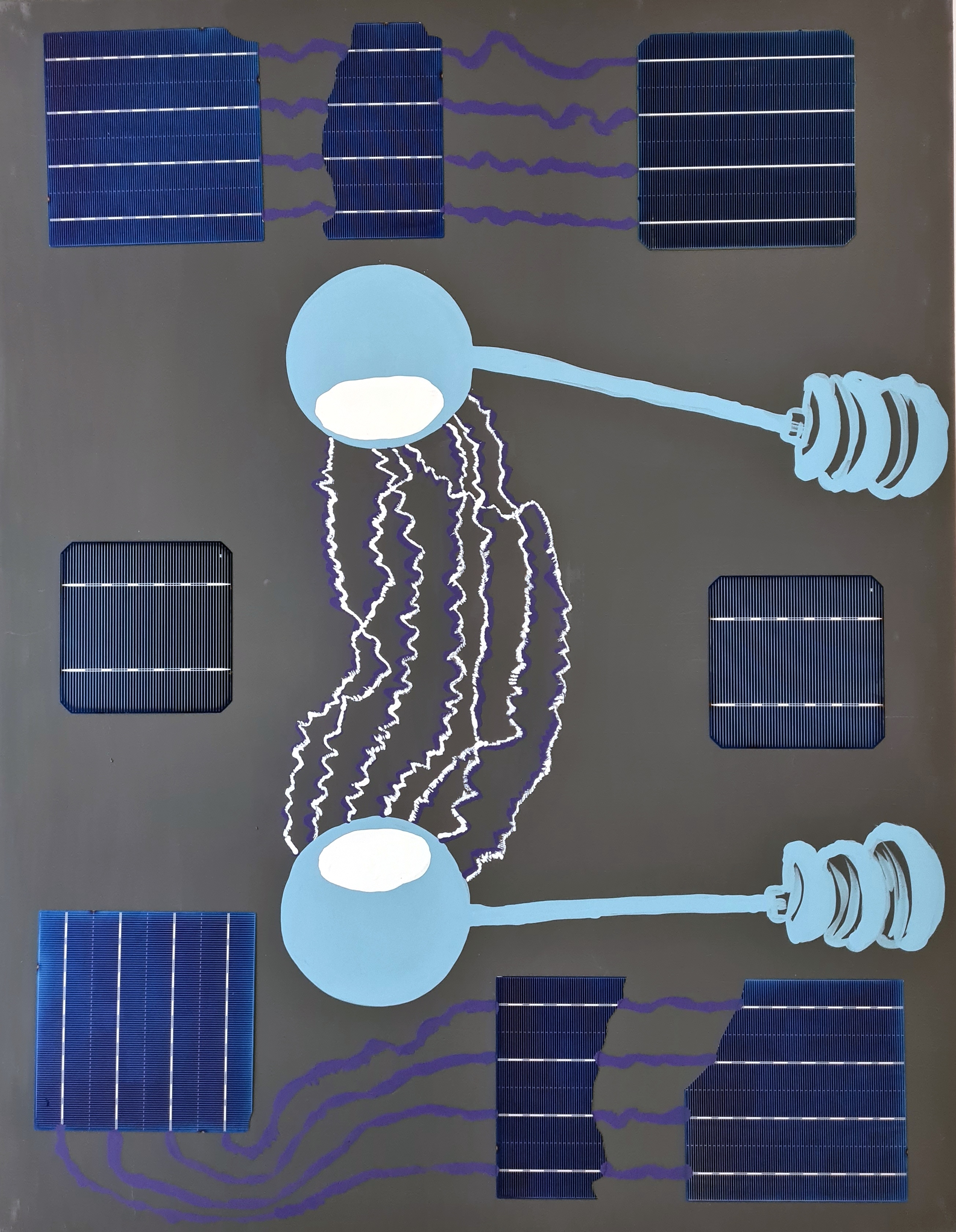 12. La tecnologia può essere la salvezza?, tecnica mista su tela, cm 90x70, 2021