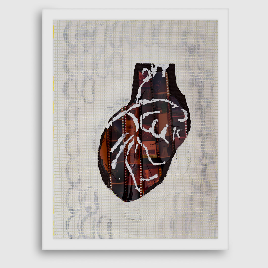 184 WR cuore#2, 40x30 cm, tecnica mista su tela, 2012
