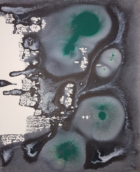 60. verde - cm 20x25 - mixed media technique on canvas - 2016