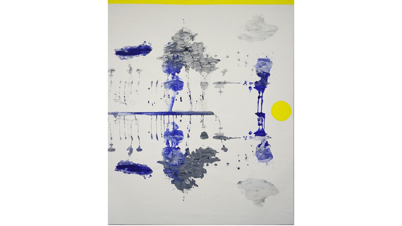 1. Dicotomia in giallo, 159x130 cm, tecnica mista su tela, 2017 -