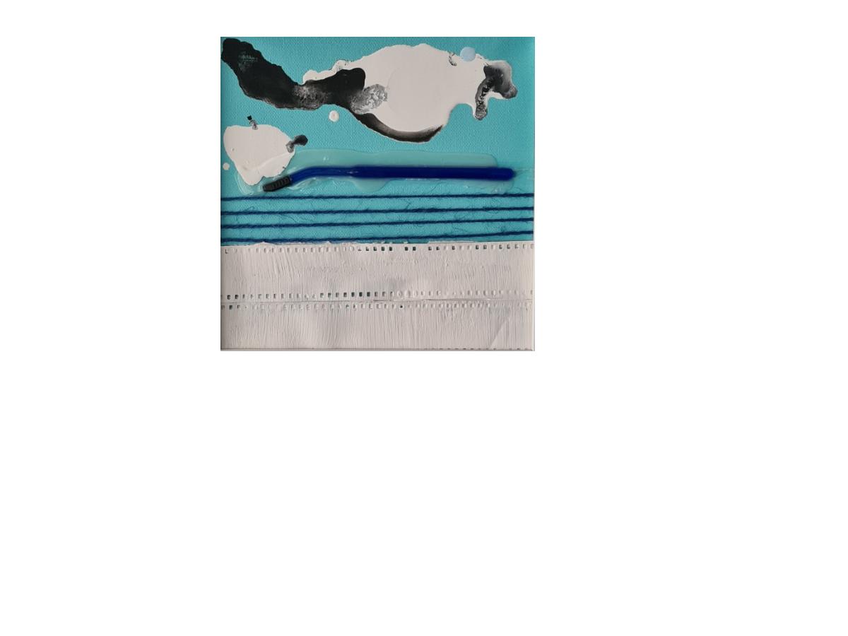 12a. Il salto del leone marino, 20x20 cm, tecnica mista su tela, 2018