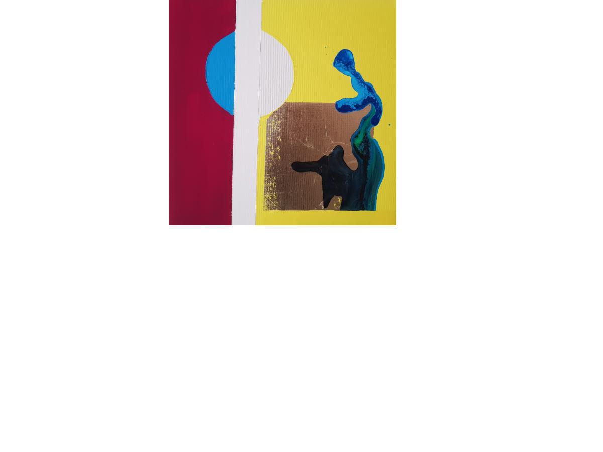 17. Golden dust under the moon, 30x30 cm, tecnica mista su tela, 2019