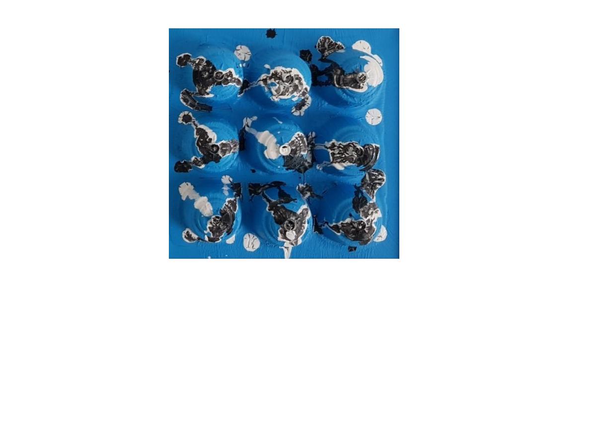 17a. Capsule in metamorfosi, 20x20 cm, tecnica mista su tela, 2019