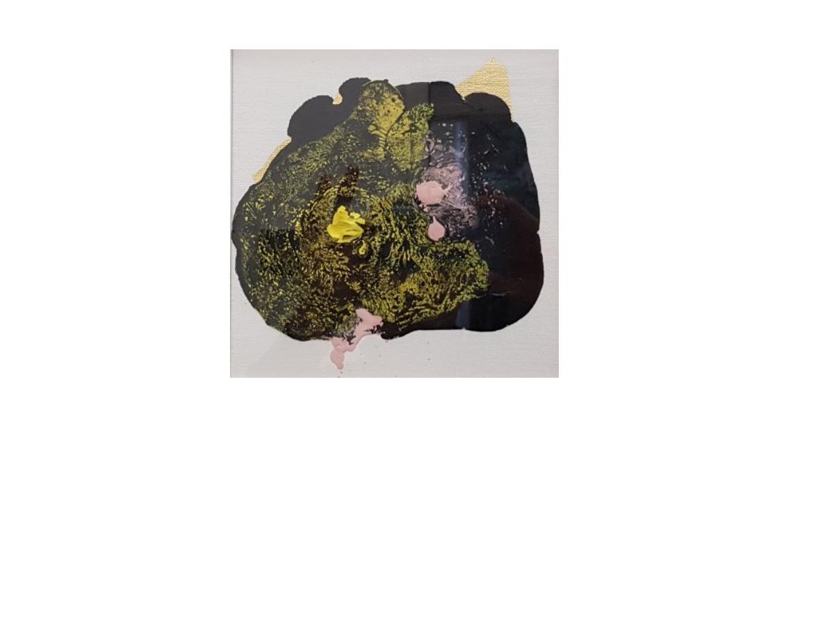 20a. Mondo dorato, 20x20 cm, tecnica mista su tela, 2019