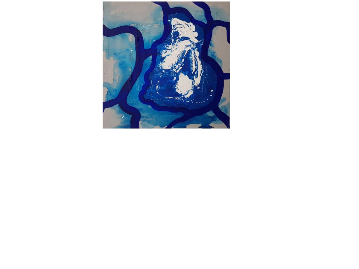 27. AZZURRO, cm 50x50, tecnica mista su tela, 2016