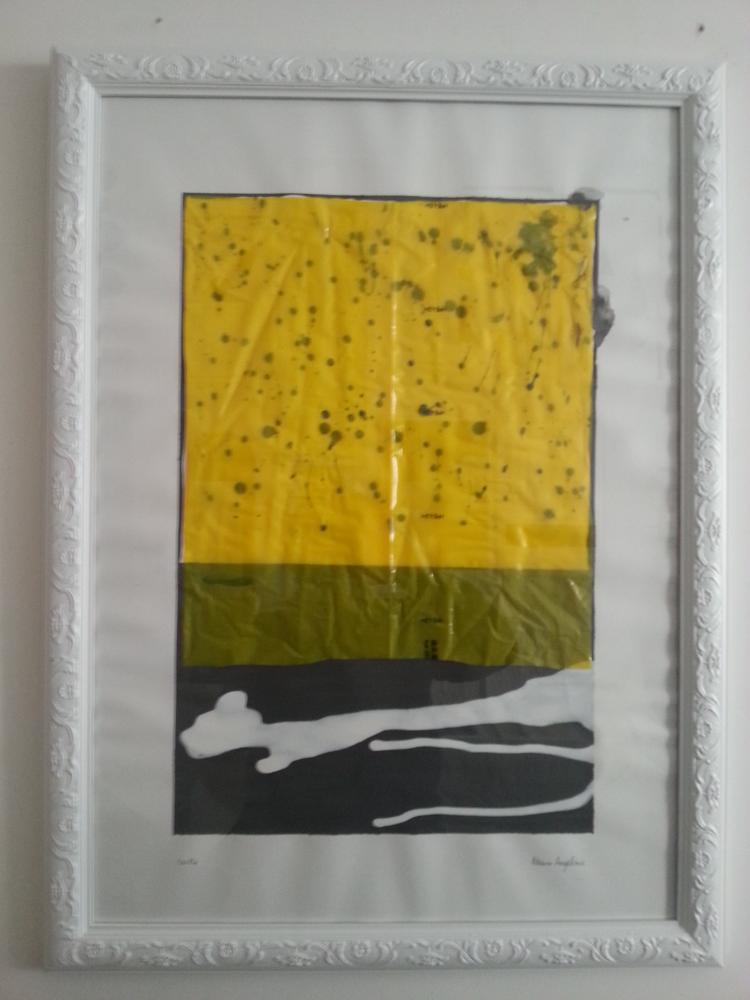 3 - gatto sotto la grandine, 50x70 cm, tecnica mista su carta, 2014