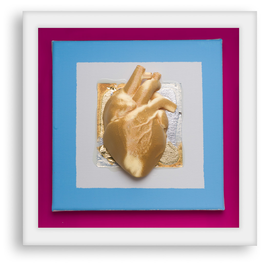 Cuore ecologico, 27x27 cm, tecnica mista, 2025