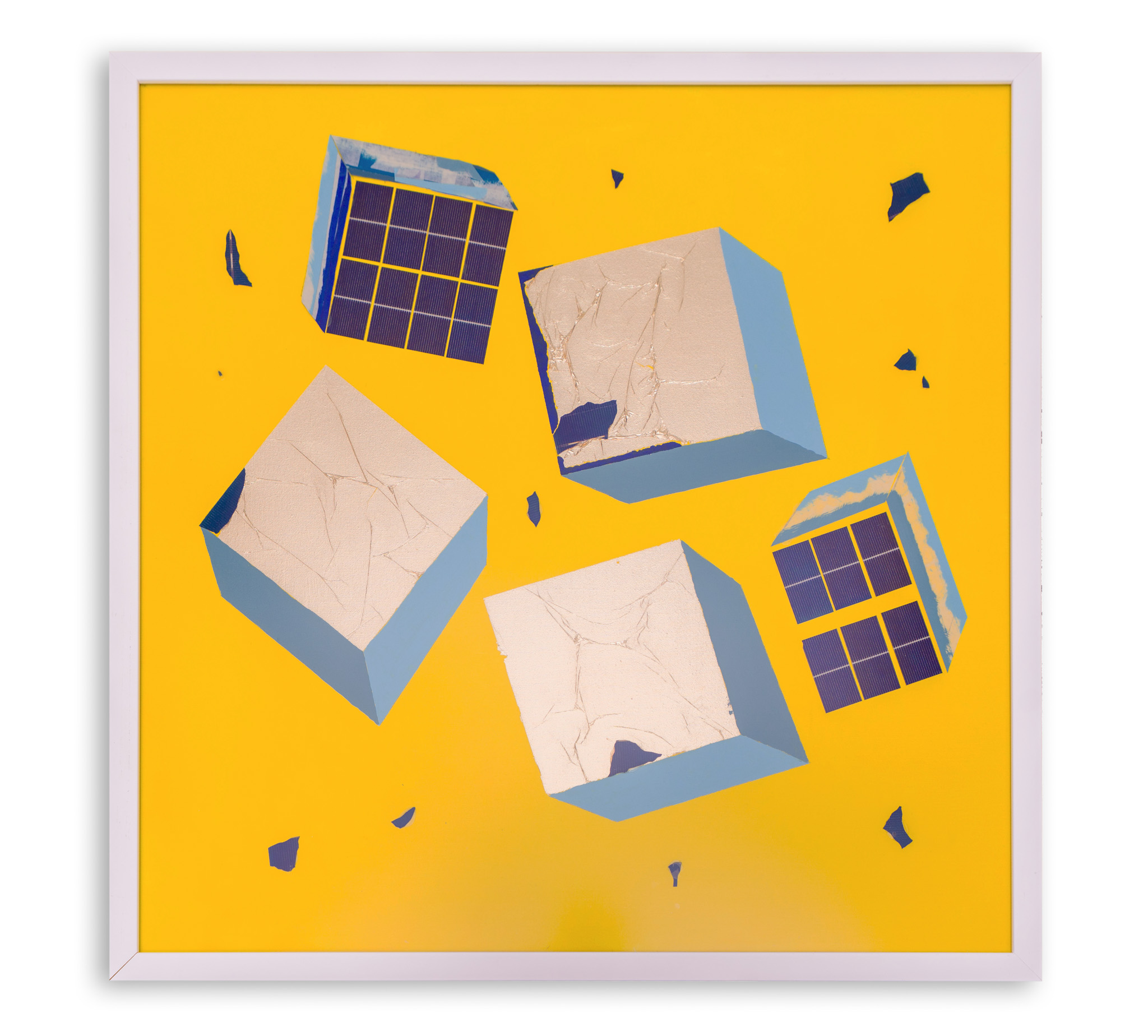 Materia solare, 60x60cm, tecnica mista su tela, 2026 